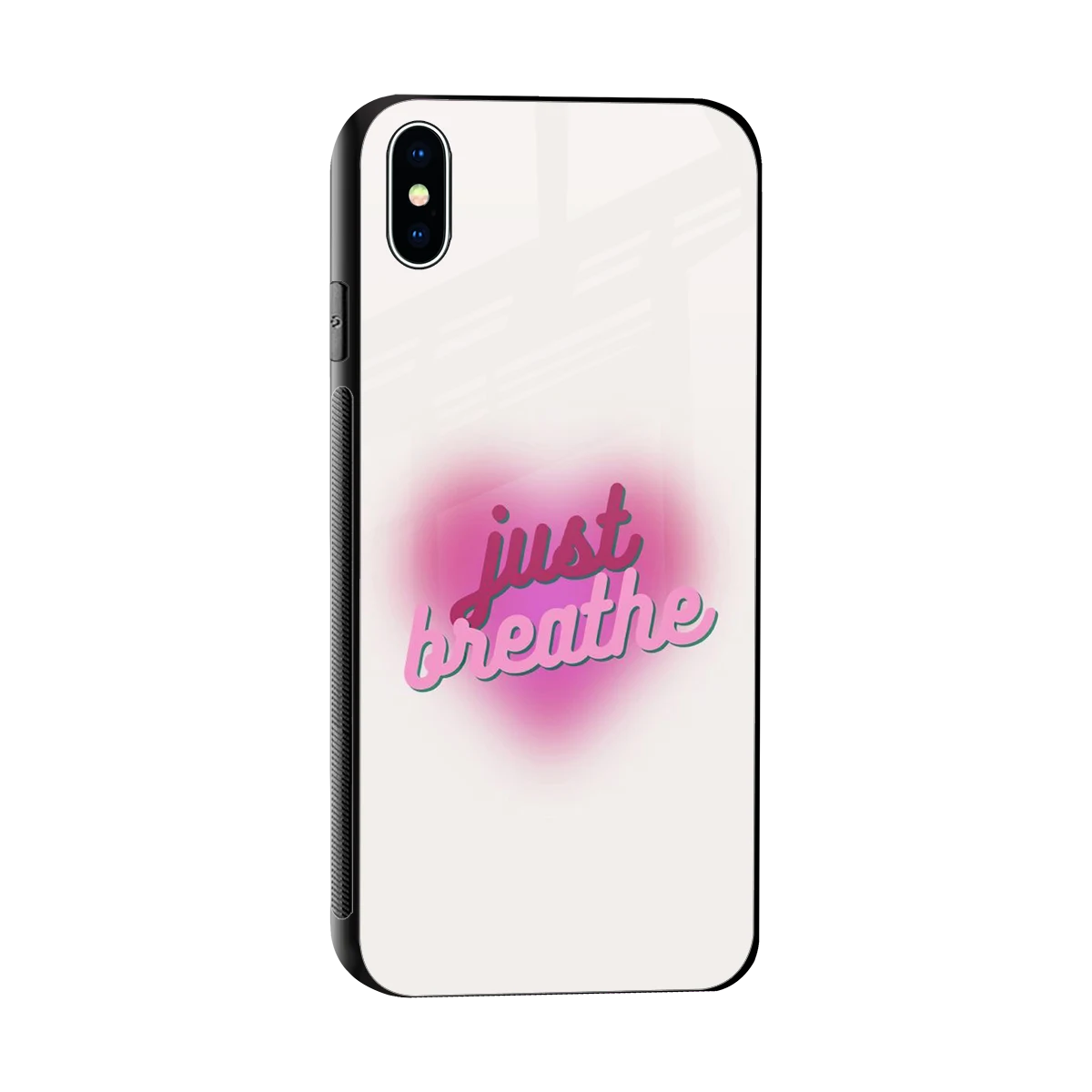 Just Breathe sleek iphone xs max cover with tempered glass back and TPU edges