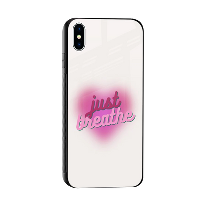 Just Breathe sleek iphone xs max cover with tempered glass back and TPU edges