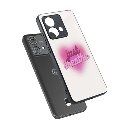 Just Breathe sleek motorola edge 40 neo 5g cover with tempered glass back and TPU edges