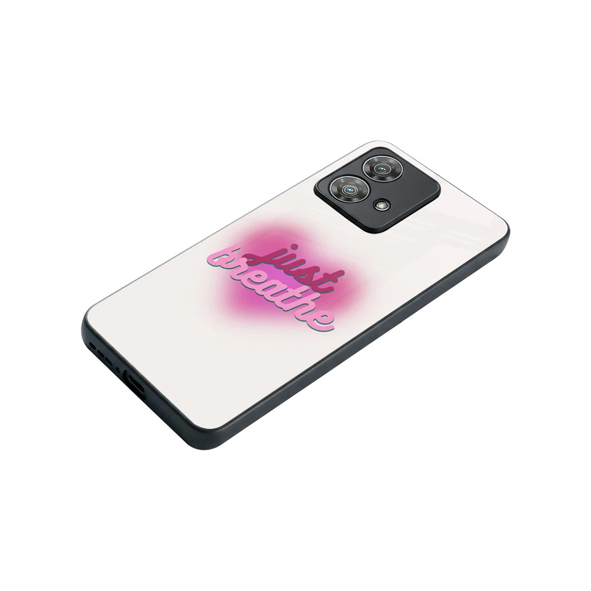 Just Breathe stylish phone case for motorola edge 40 neo 5g | glossy glass and slim fit