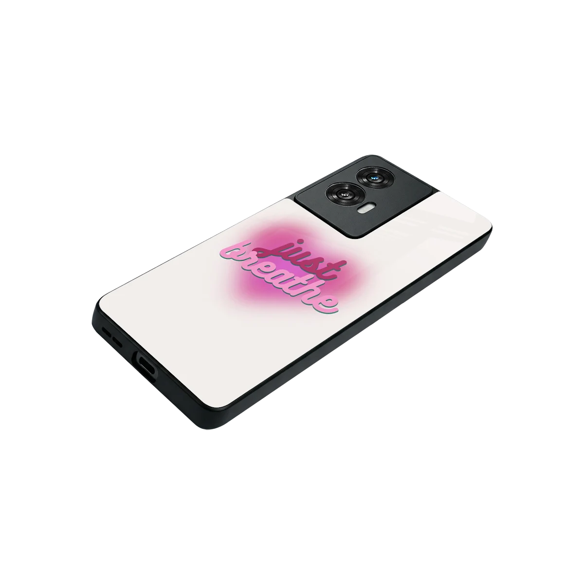 Just Breathe stylish phone case for motorola edge 50 fusion | glossy glass and slim fit