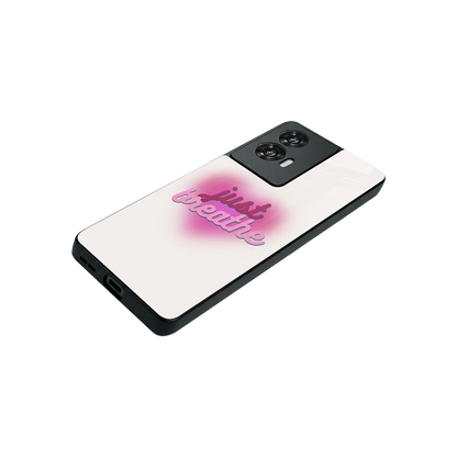 Just Breathe stylish phone case for motorola edge 50 fusion | glossy glass and slim fit