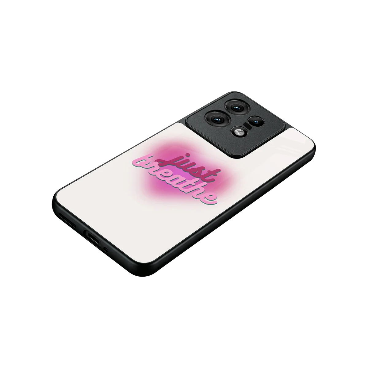 Just Breathe stylish phone case for motorola edge 50 pro | glossy glass and slim fit