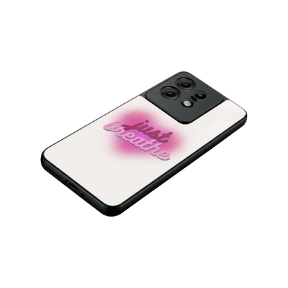 Just Breathe stylish phone case for motorola edge 50 pro | glossy glass and slim fit