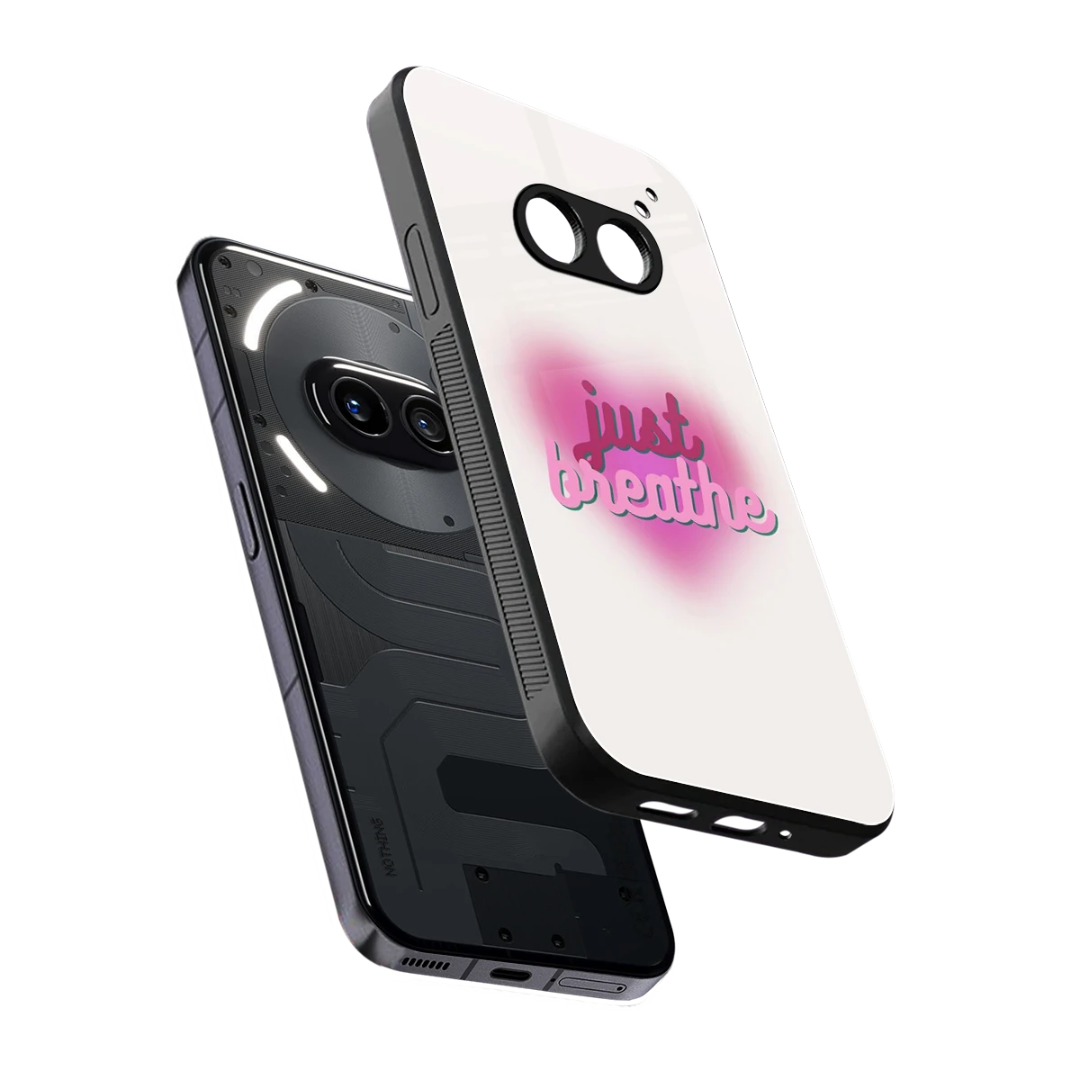Just Breathe sleek nothing phone 2a cover with tempered glass back and TPU edges