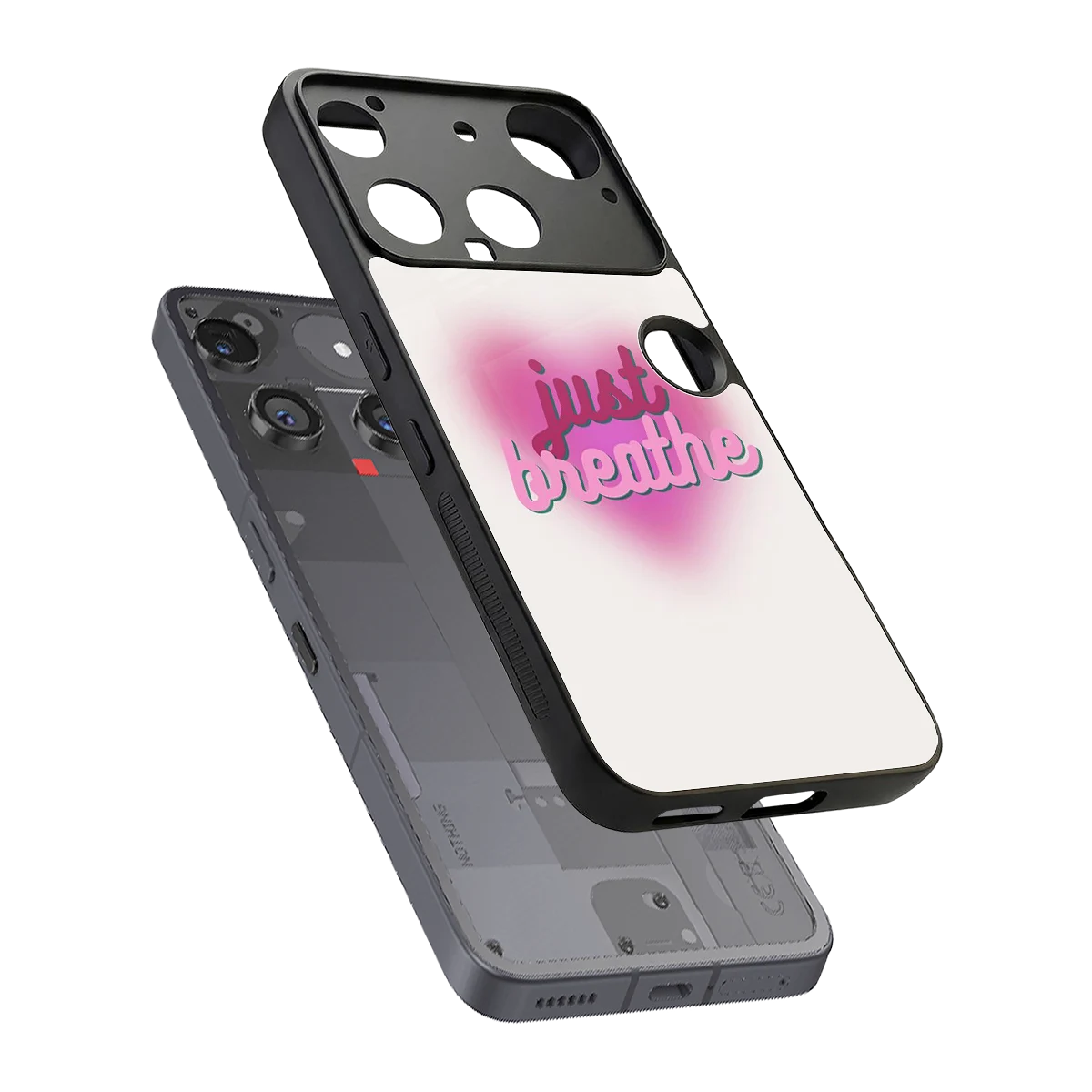Just Breathe sleek nothing phone 3 cover with tempered glass back and TPU edges