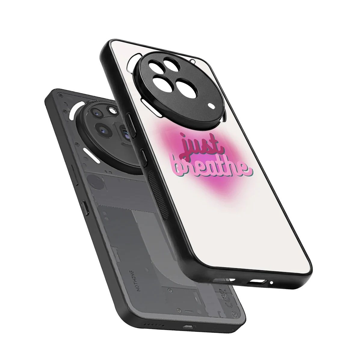 Just Breathe sleek nothing phone 3a pro cover with tempered glass back and TPU edges