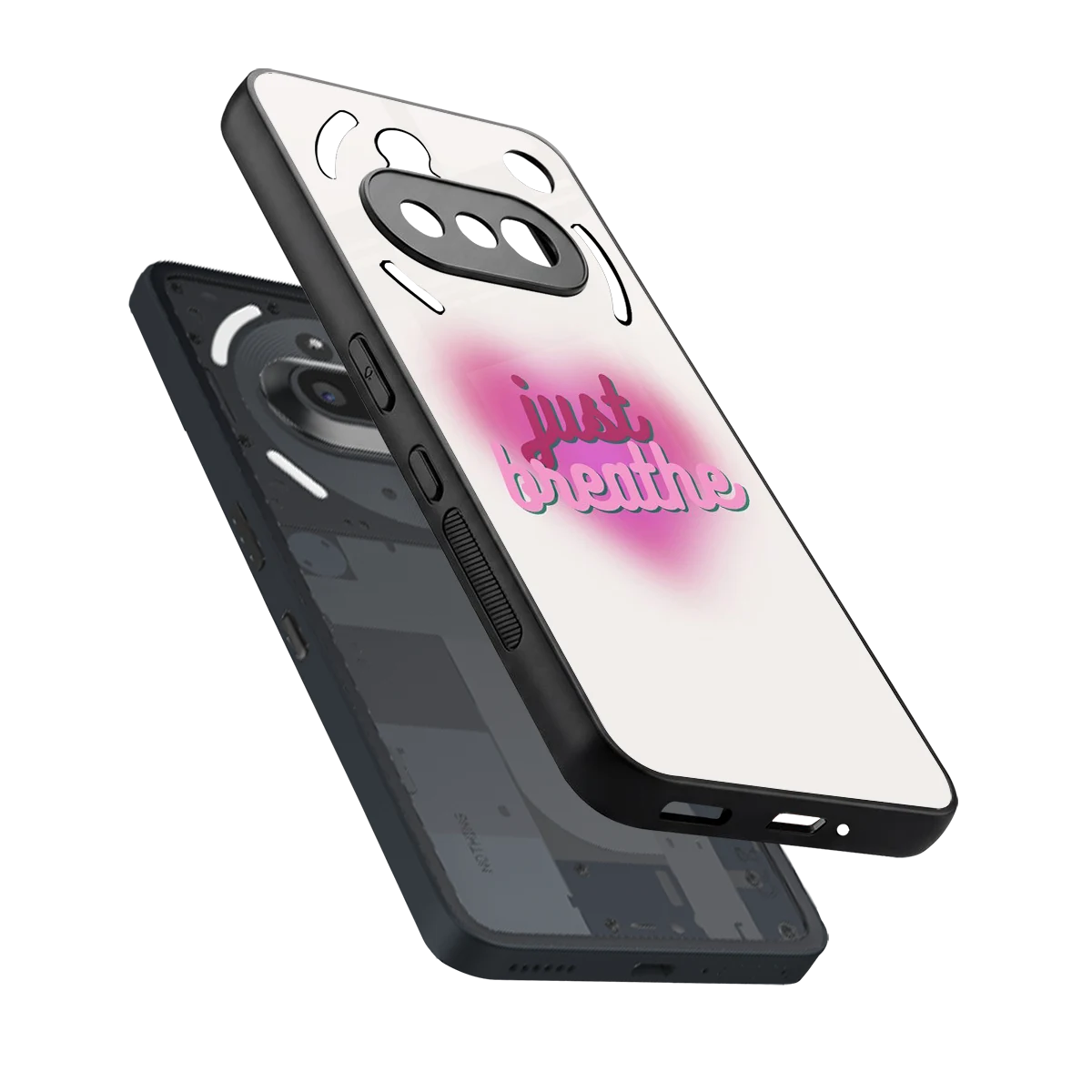 Just Breathe sleek nothing phone 3a cover with tempered glass back and TPU edges