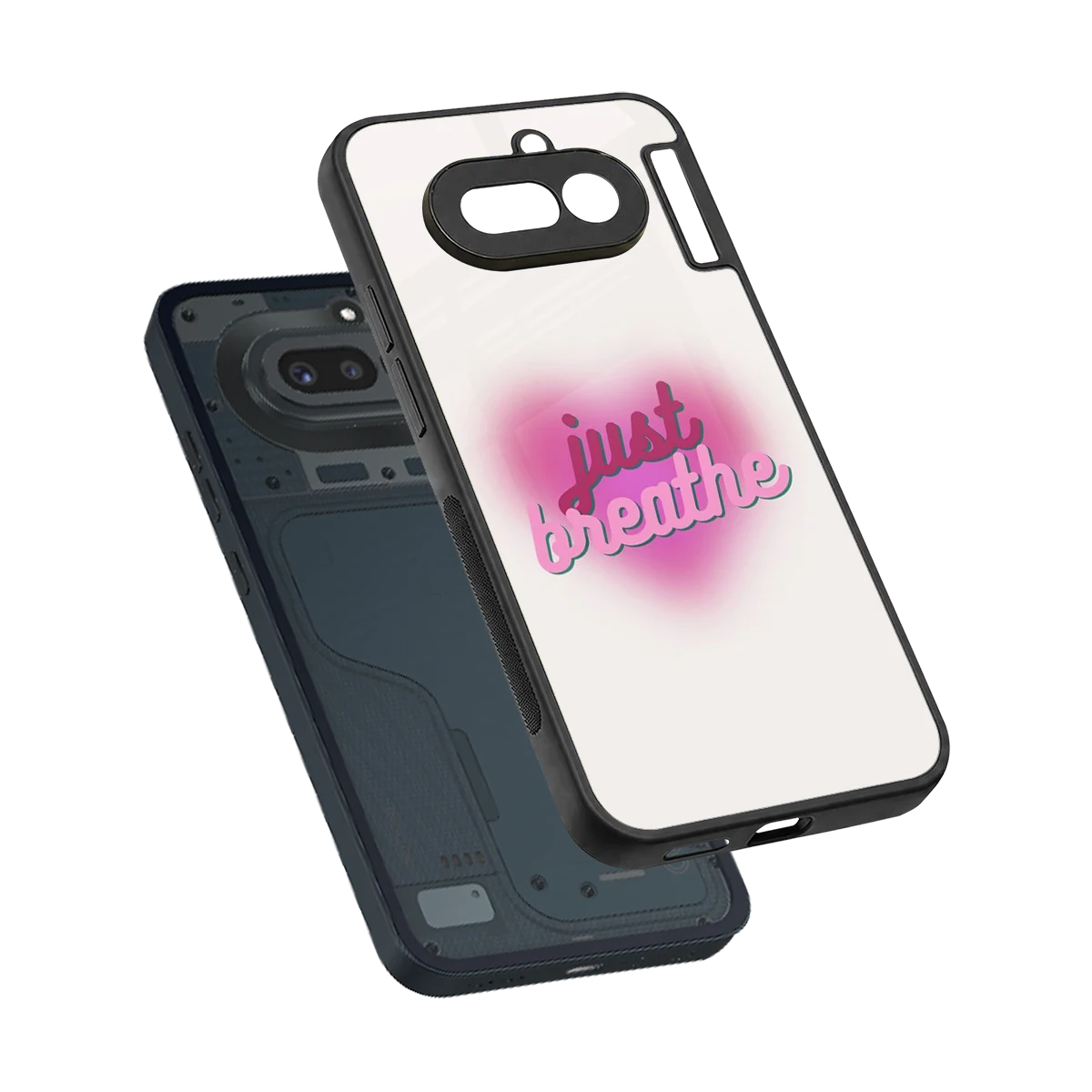 Just Breathe sleek nothing phone 4a cover with tempered glass back and TPU edges