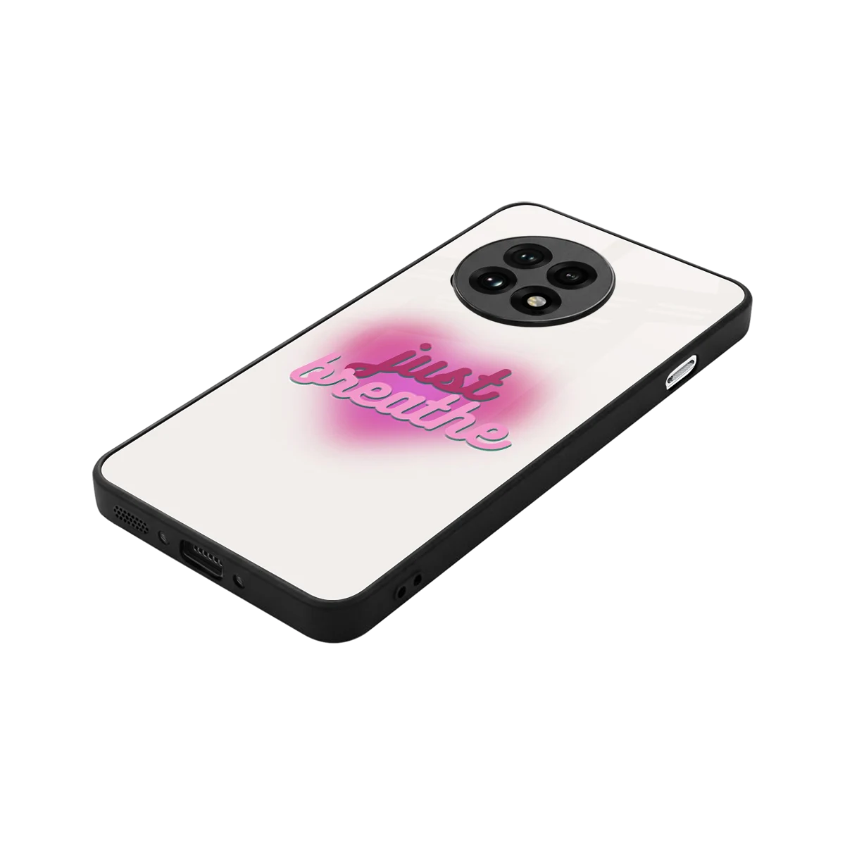 Just Breathe stylish phone case for oneplus 13r | glossy glass and slim fit