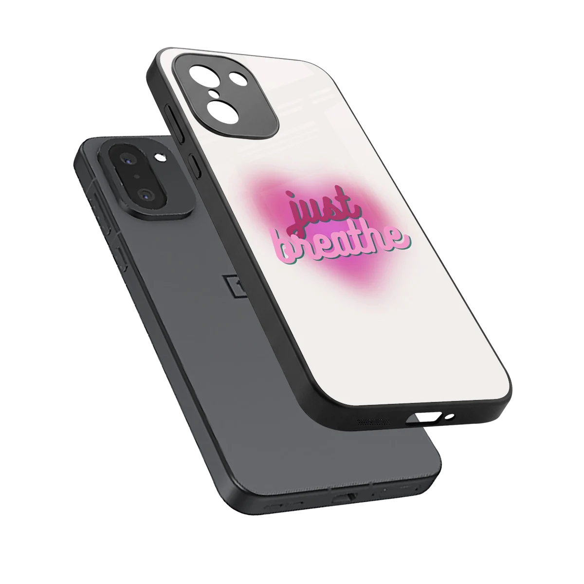 Just Breathe sleek oneplus 15r cover with tempered glass back and TPU edges