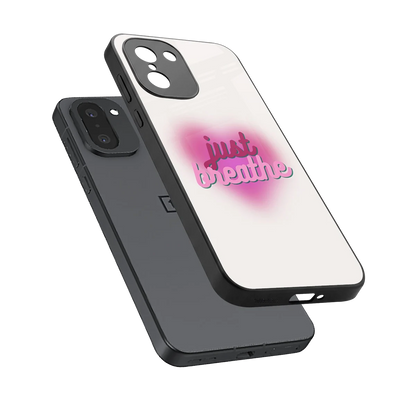 Just Breathe sleek oneplus 15r cover with tempered glass back and TPU edges