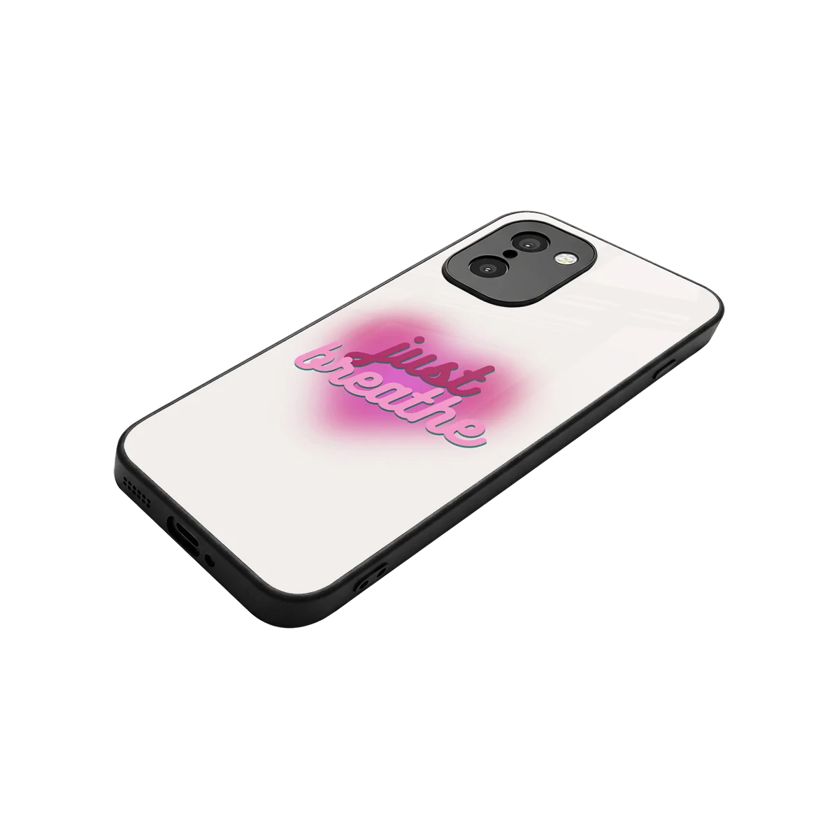 Just Breathe stylish phone case for oneplus 15r | glossy glass and slim fit