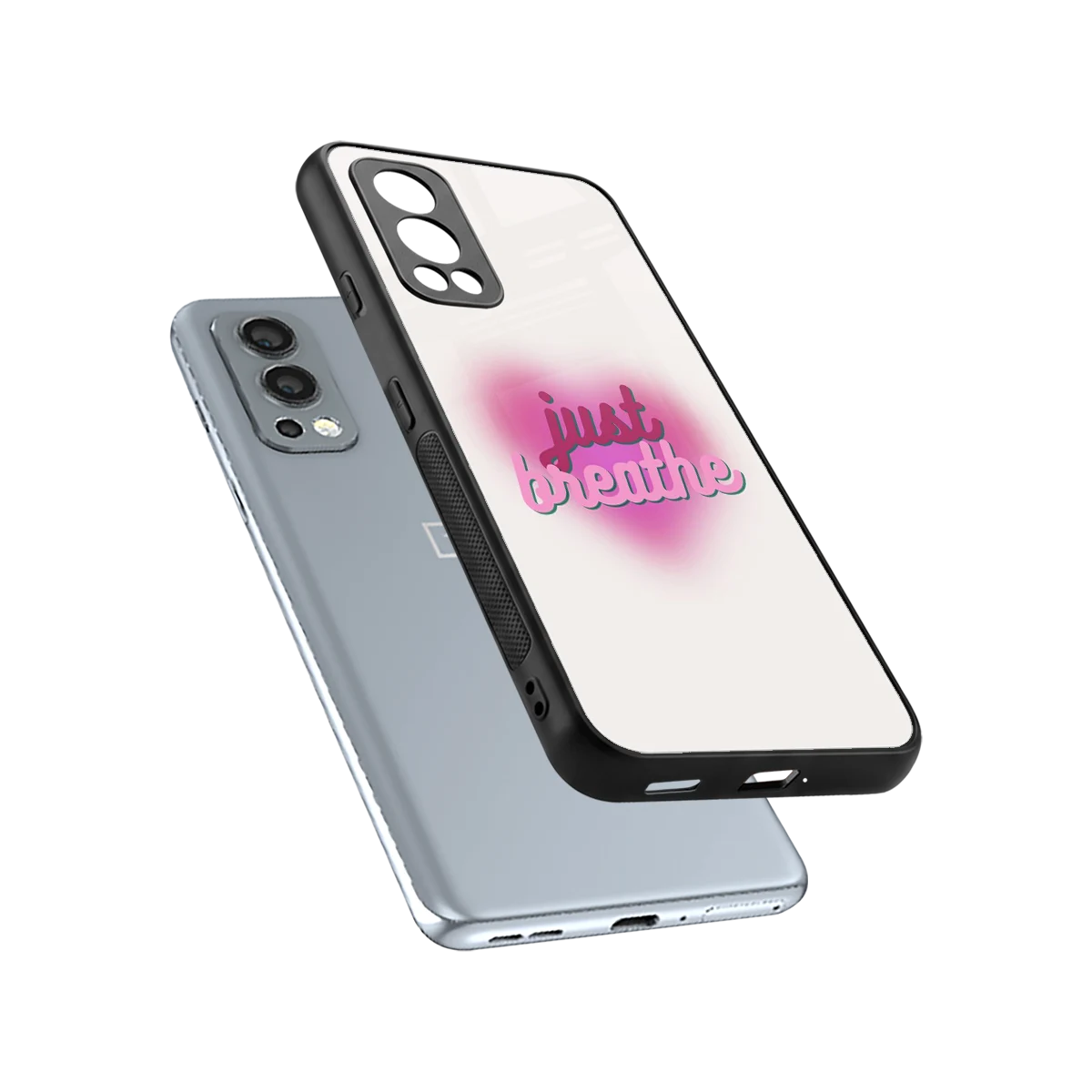 Just Breathe sleek oneplus nord 2 cover with tempered glass back and TPU edges