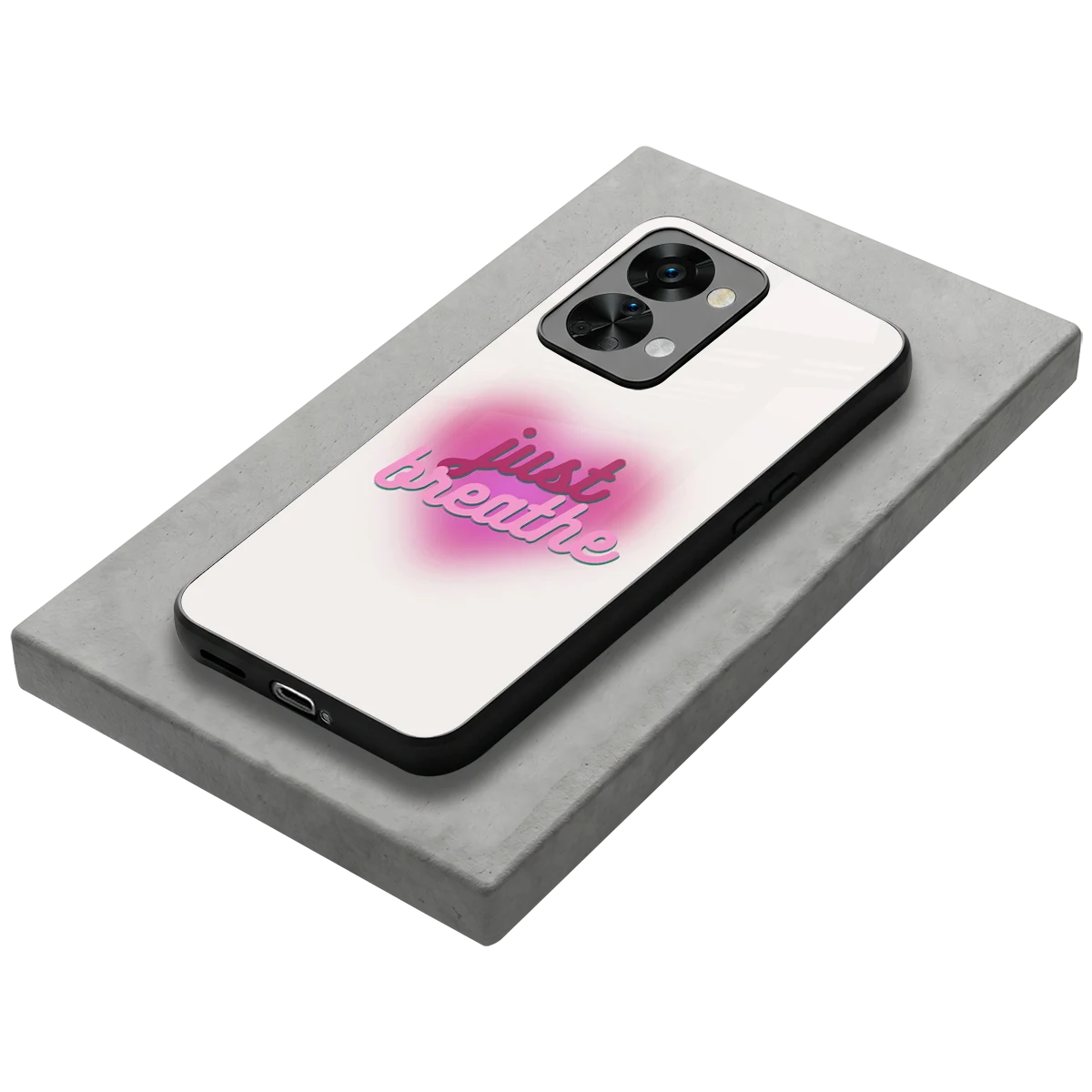 Just Breathe stylish phone case for oneplus nord 2t | glossy glass and slim fit