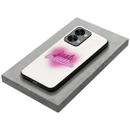 Just Breathe stylish phone case for oneplus nord 2t | glossy glass and slim fit