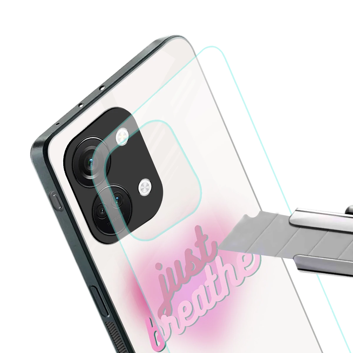 Just Breathe stylish phone case for oneplus nord 3 | glossy glass and slim fit