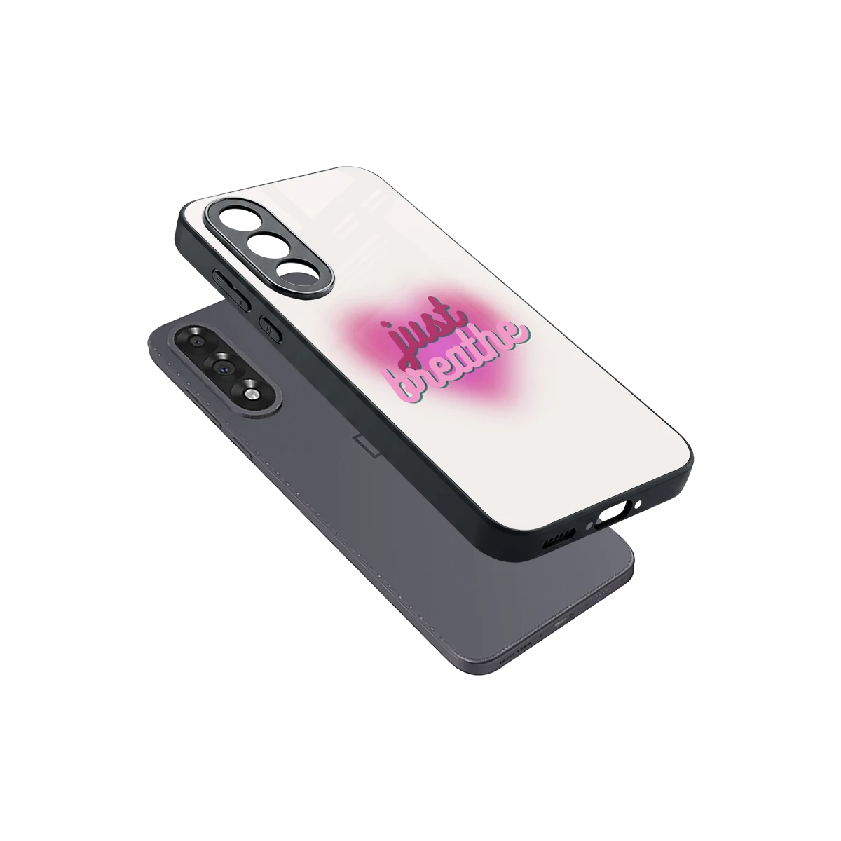 Just Breathe sleek oneplus nord 5 cover with tempered glass back and TPU edges