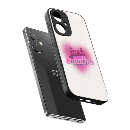 Just Breathe sleek oneplus nord ce 3 cover with tempered glass back and TPU edges