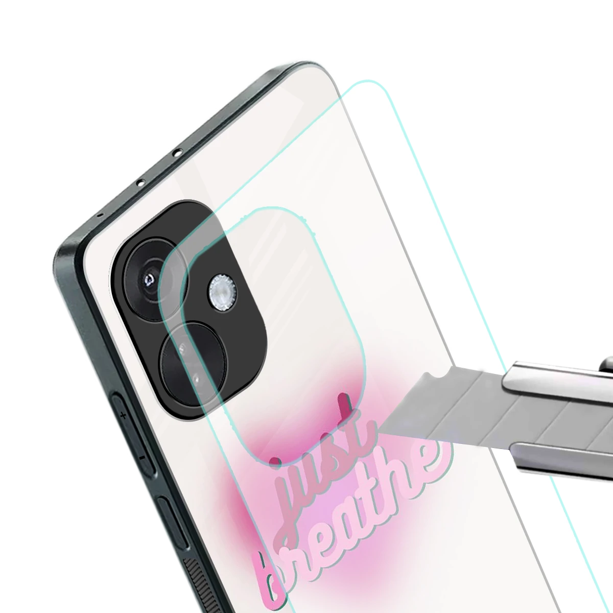 Just Breathe stylish phone case for oneplus nord ce 3 | glossy glass and slim fit