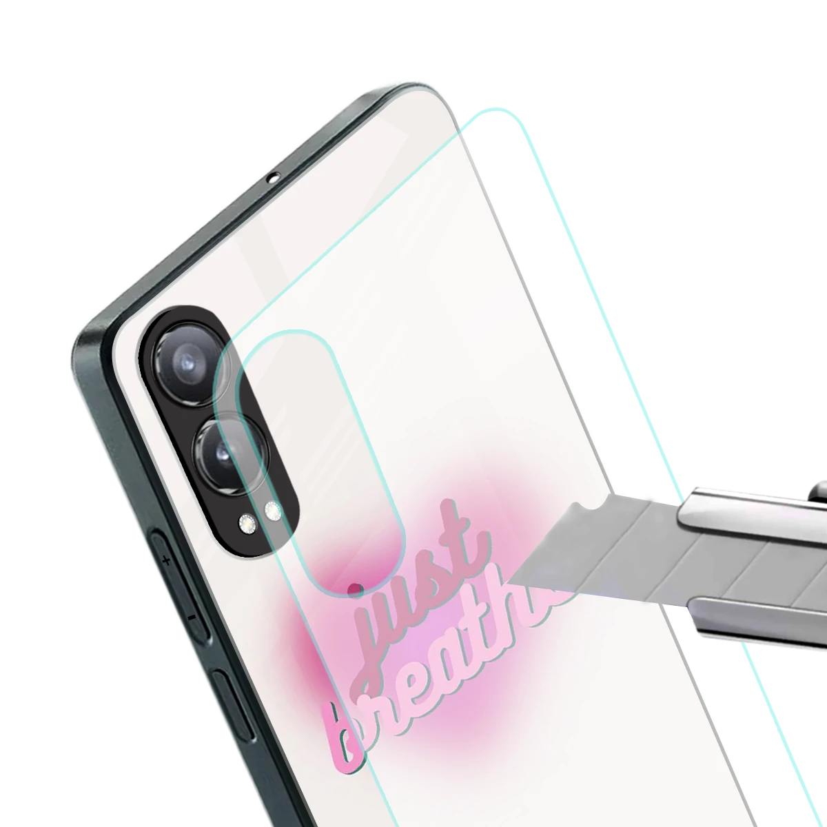 Just Breathe stylish phone case for oneplus nord ce 4 lite | glossy glass and slim fit