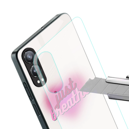 Just Breathe stylish phone case for oneplus nord ce 4 lite | glossy glass and slim fit