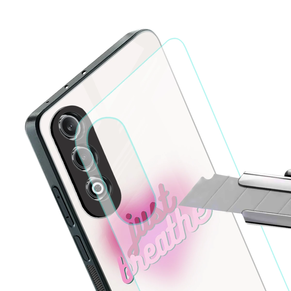 Just Breathe stylish phone case for oneplus nord ce 4 | glossy glass and slim fit