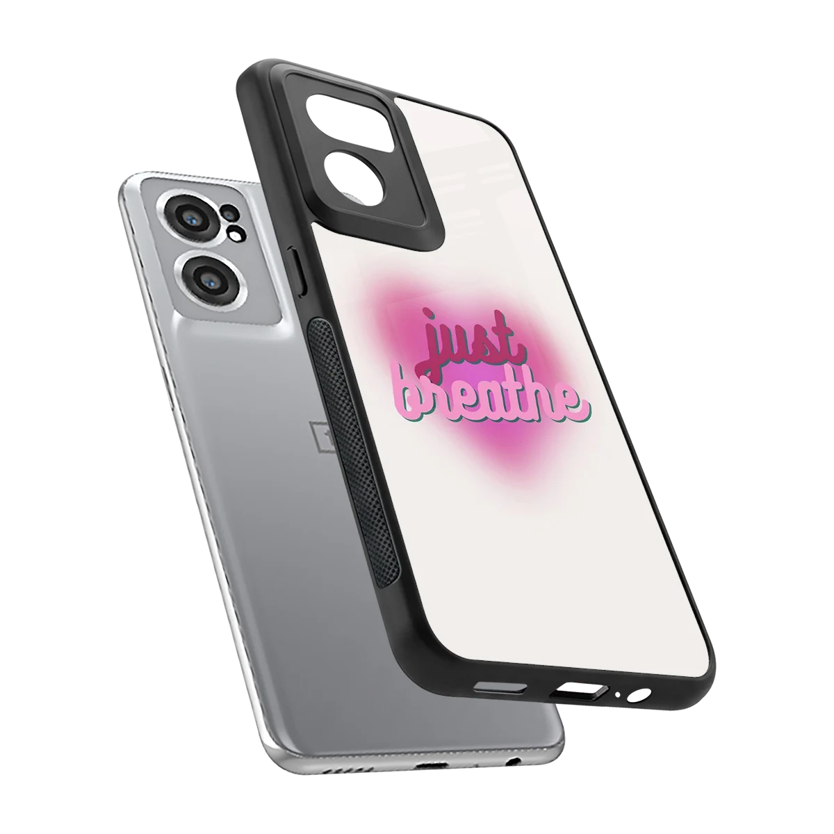Just Breathe sleek oneplus nord ce 2 cover with tempered glass back and TPU edges