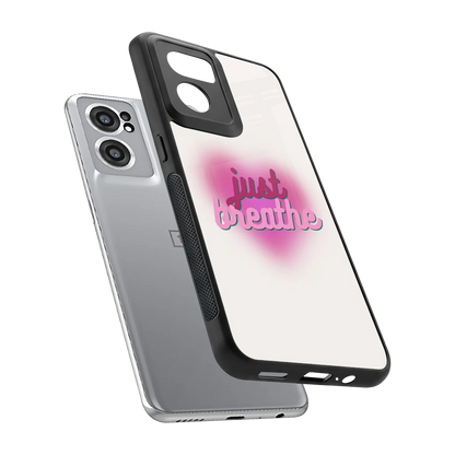 Just Breathe sleek oneplus nord ce 2 cover with tempered glass back and TPU edges