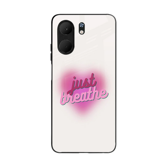 Just Breathe back phone cover | glass case for oppo a5x 5g