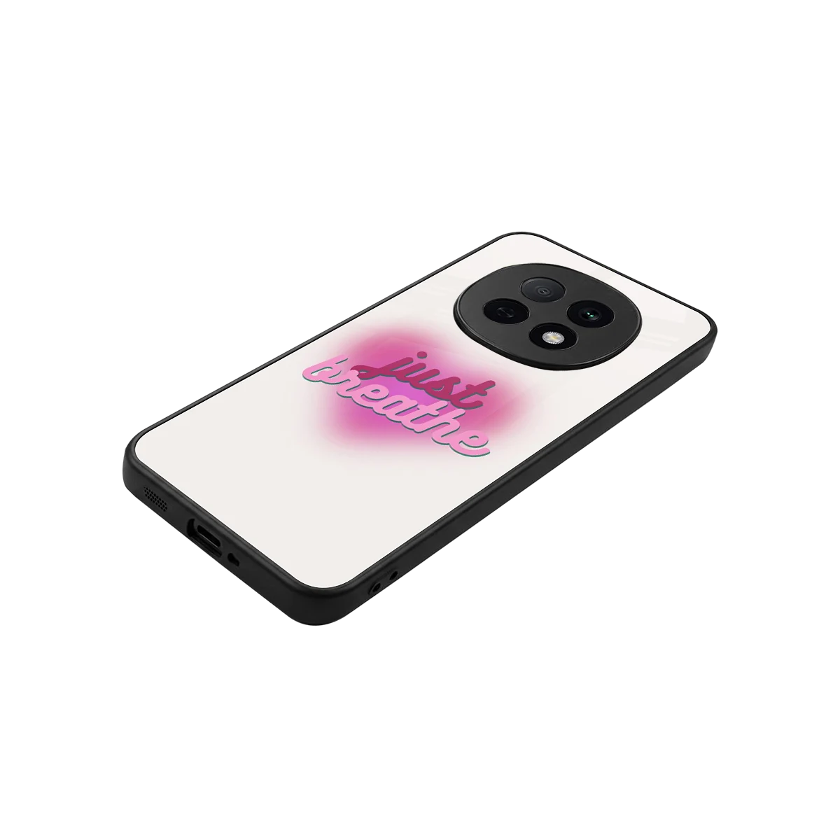 Just Breathe stylish phone case for oppo f29 pro 5g | glossy glass and slim fit