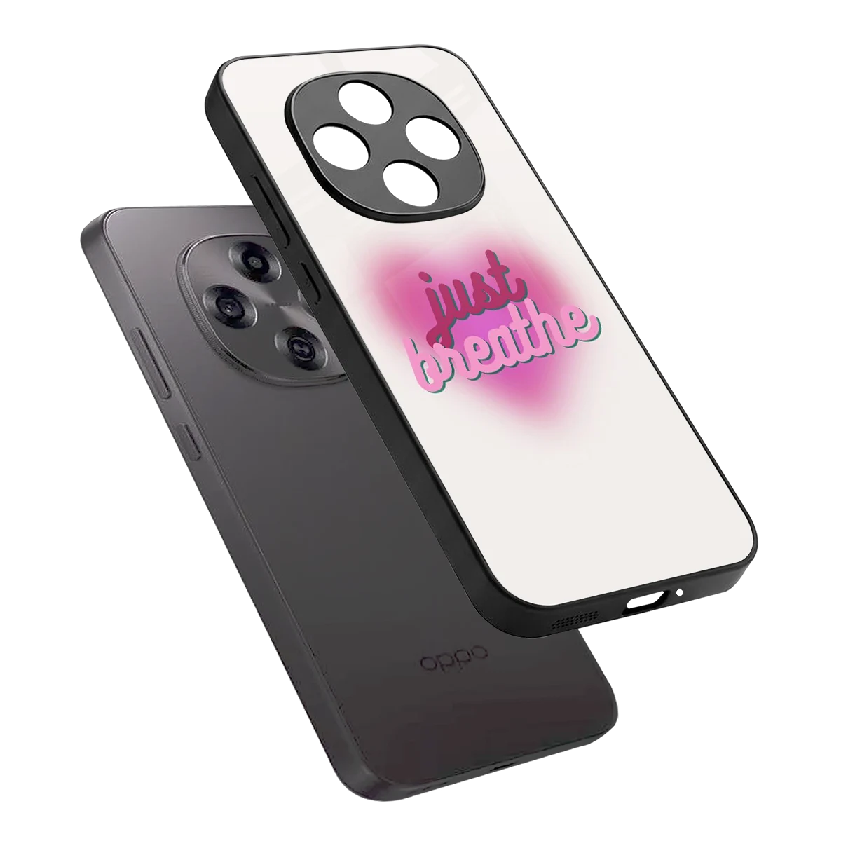 Just Breathe sleek oppo f31 pro 5g cover with tempered glass back and TPU edges