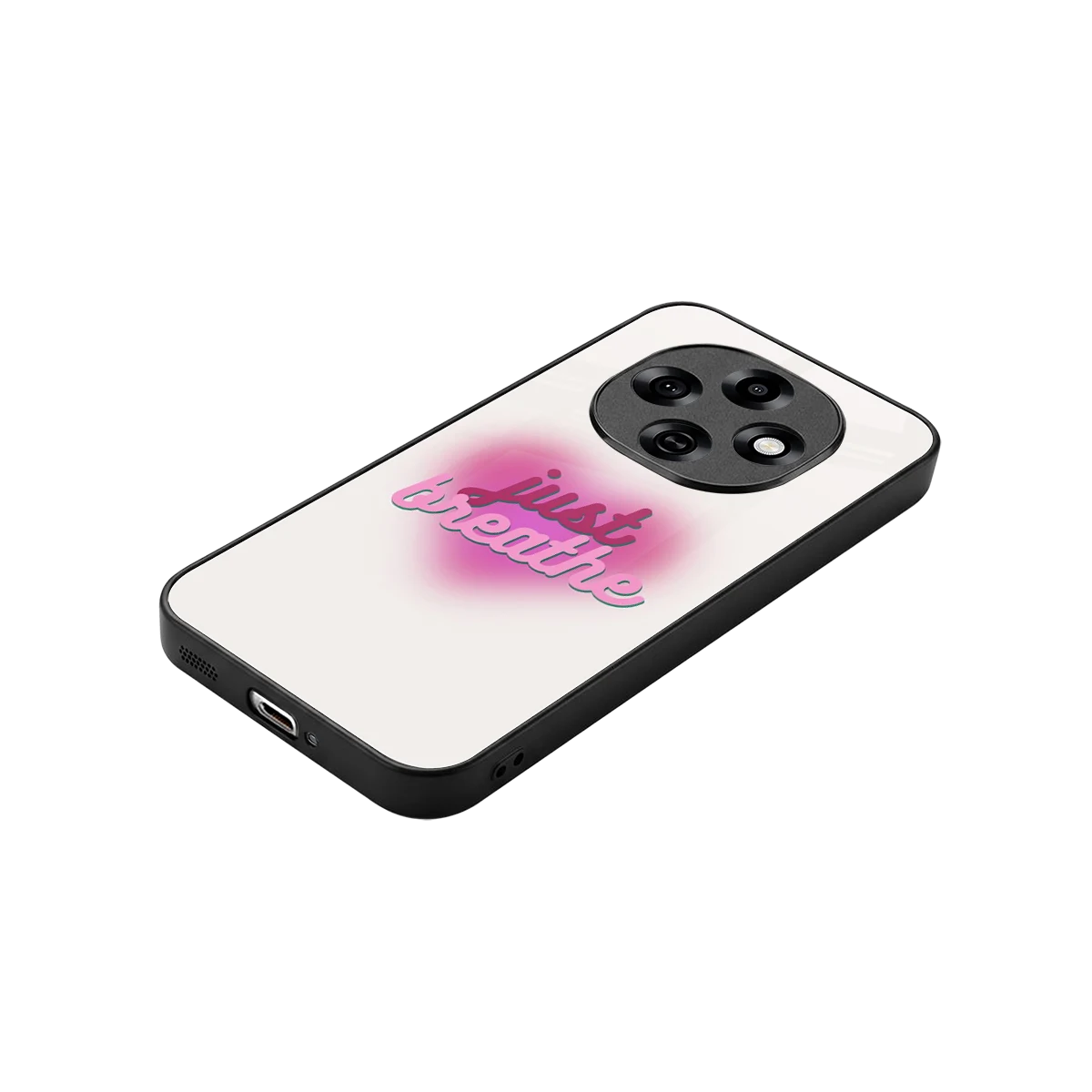 Just Breathe stylish phone case for oppo f31 pro 5g | glossy glass and slim fit