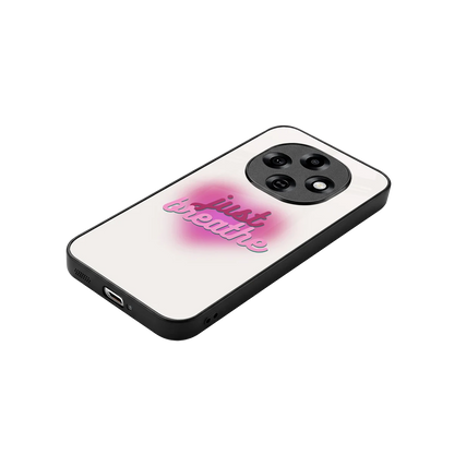 Just Breathe stylish phone case for oppo f31 pro 5g | glossy glass and slim fit