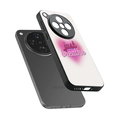 Just Breathe sleek oppo find x8 cover with tempered glass back and TPU edges
