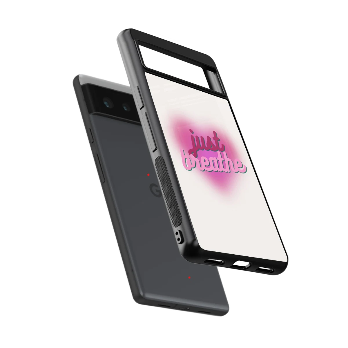 Just Breathe sleek google pixel 6 cover with tempered glass back and TPU edges