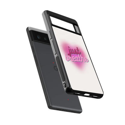 Just Breathe sleek google pixel 6a cover with tempered glass back and TPU edges