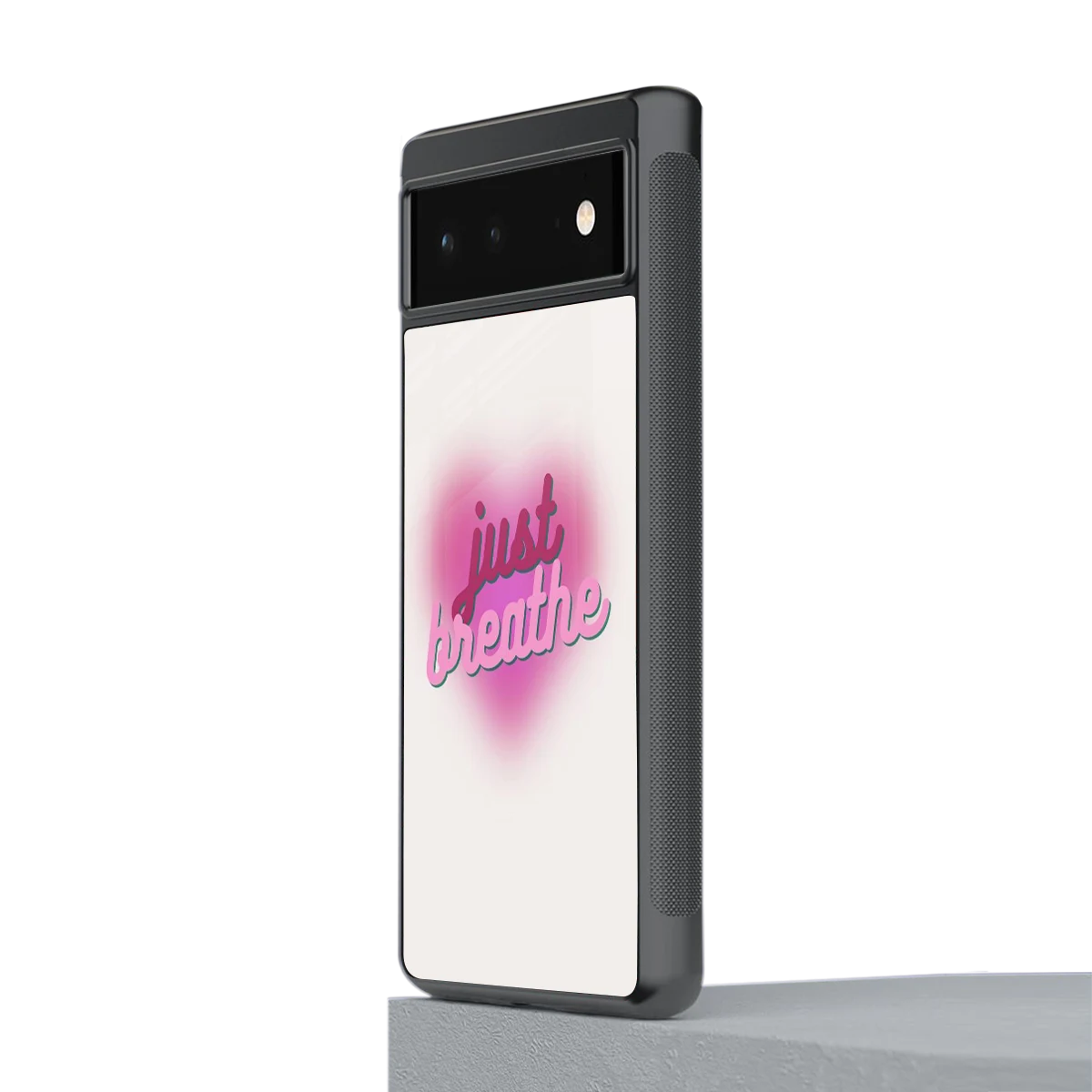 Just Breathe stylish phone case for google pixel 6a | glossy glass and slim fit