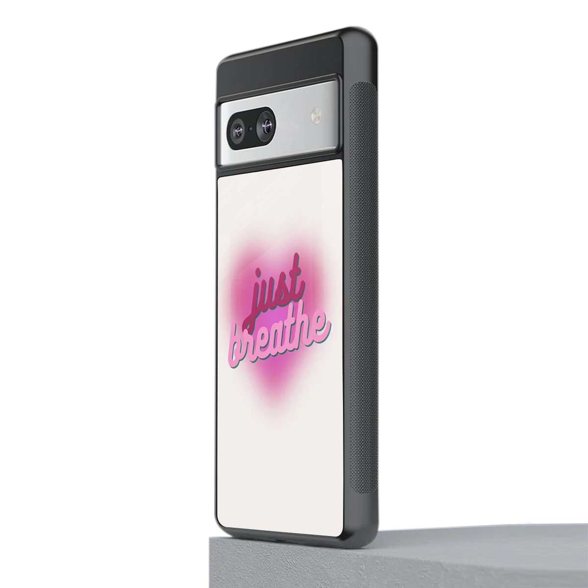 Just Breathe stylish phone case for google pixel 7a | glossy glass and slim fit