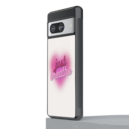 Just Breathe stylish phone case for google pixel 8 | glossy glass and slim fit