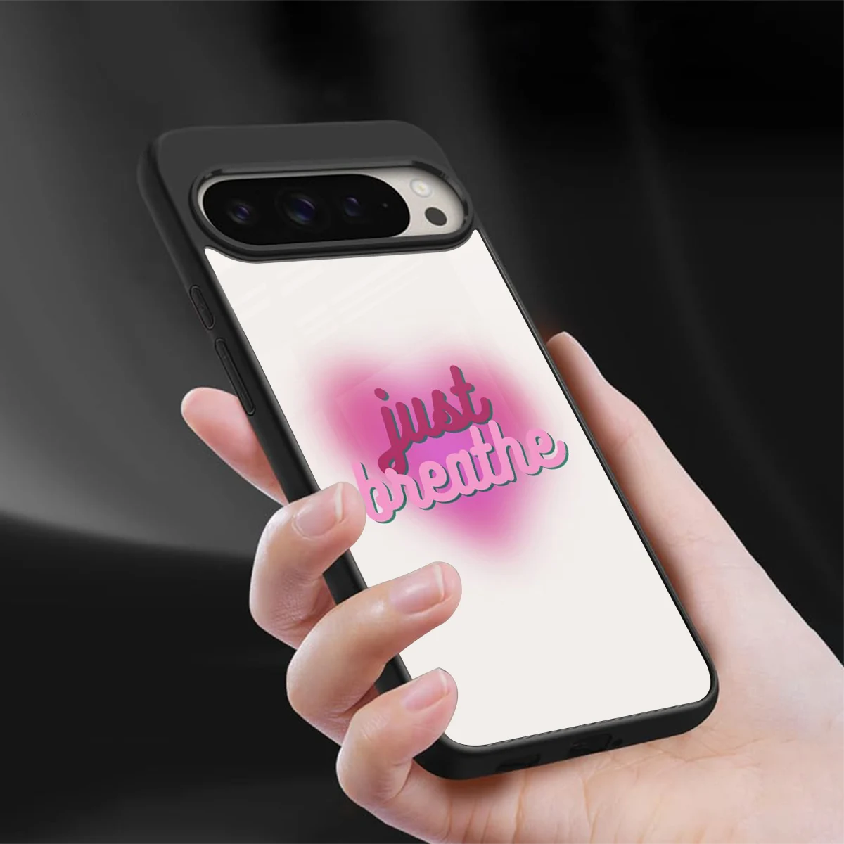 Just Breathe sleek google pixel 9 pro xl cover with tempered glass back and TPU edges