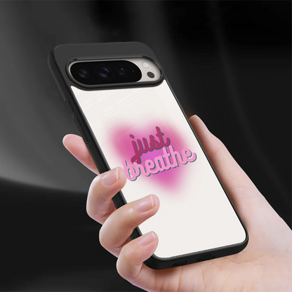 Just Breathe sleek google pixel 9 pro xl cover with tempered glass back and TPU edges