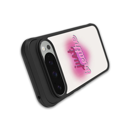 Just Breathe stylish phone case for google pixel 9 pro xl | glossy glass and slim fit