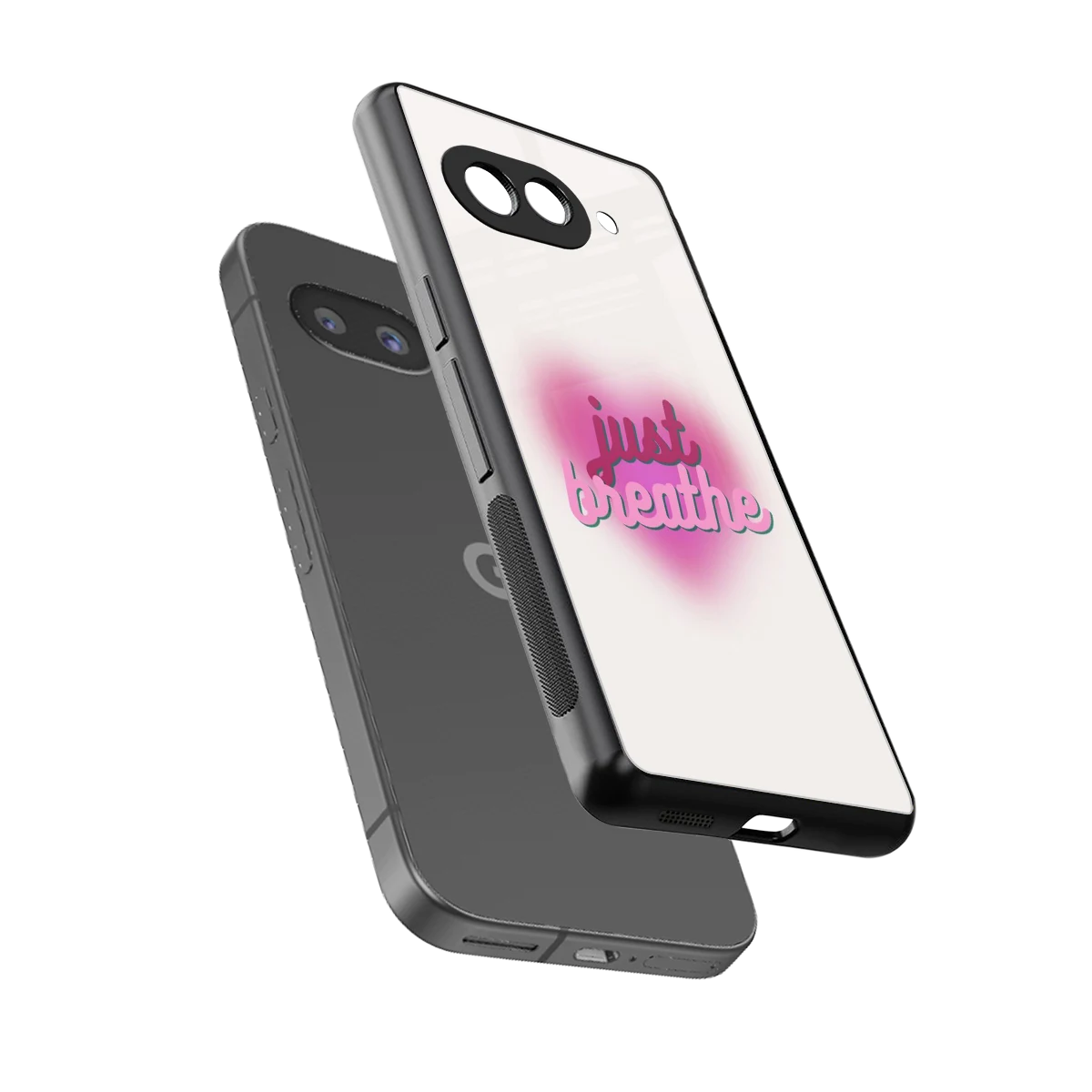 Just Breathe sleek google pixel 10a cover with tempered glass back and TPU edges