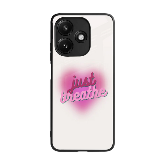 Just Breathe back phone cover | glass case for redmi 12 5g