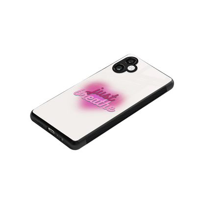 Just Breathe stylish phone case for samsung galaxy a06 5g | glossy glass and slim fit