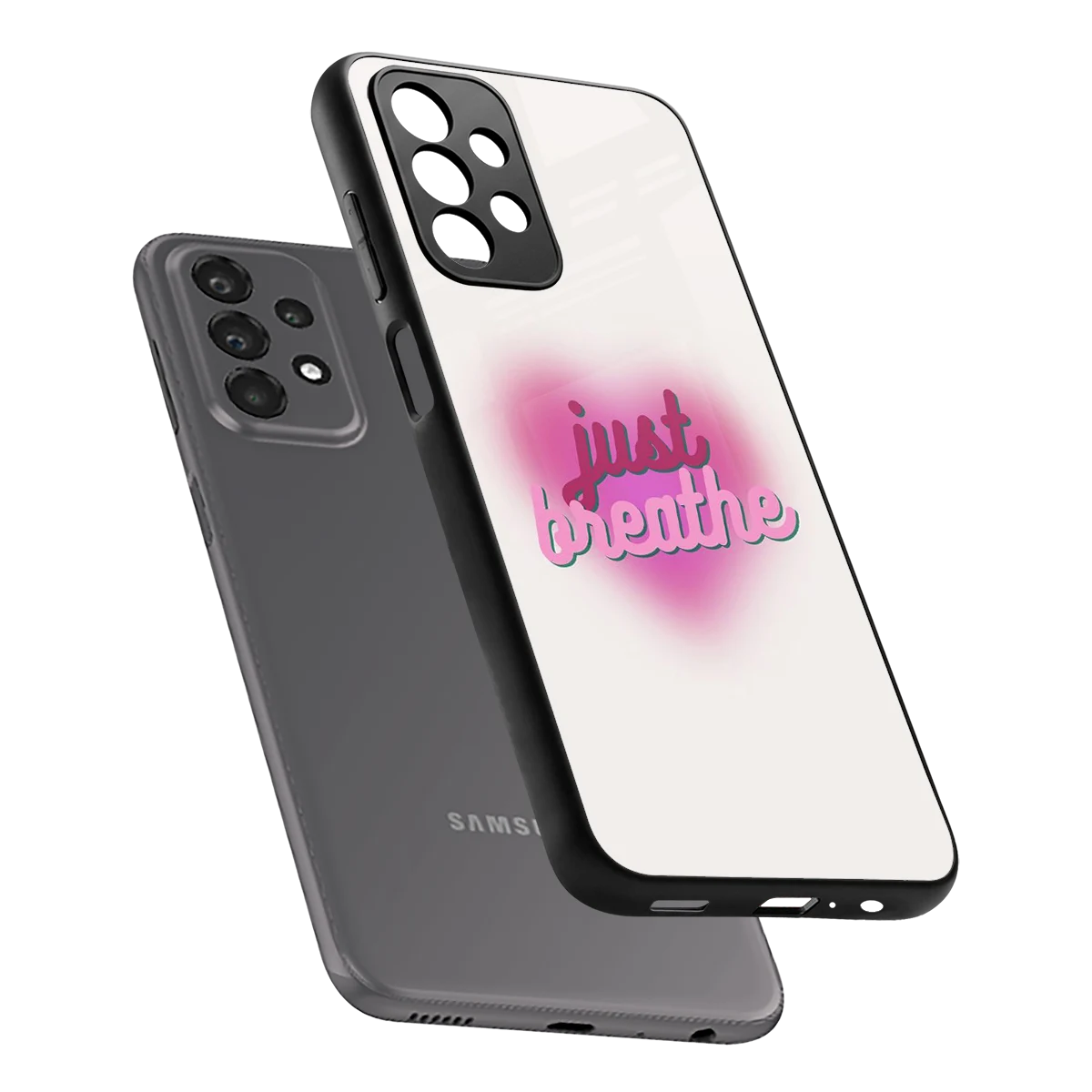 Just Breathe sleek samsung galaxy a23 cover with tempered glass back and TPU edges