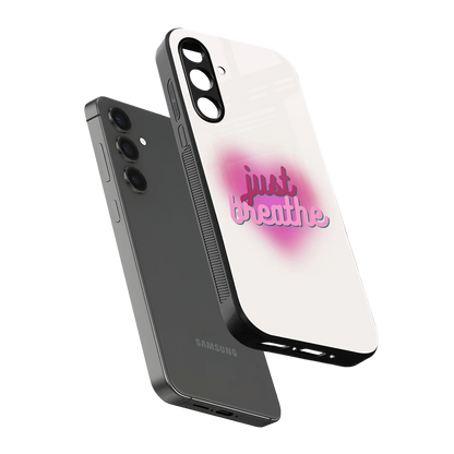 Just Breathe sleek samsung galaxy a55 5g cover with tempered glass back and TPU edges