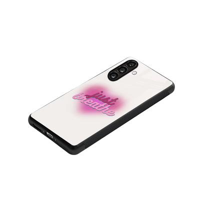 Just Breathe stylish phone case for samsung galaxy a37 5g | glossy glass and slim fit