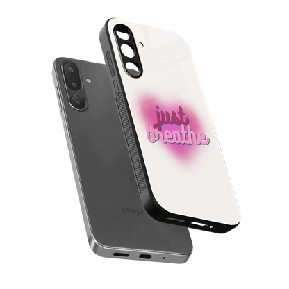Just Breathe sleek samsung galaxy m36 5g cover with tempered glass back and TPU edges